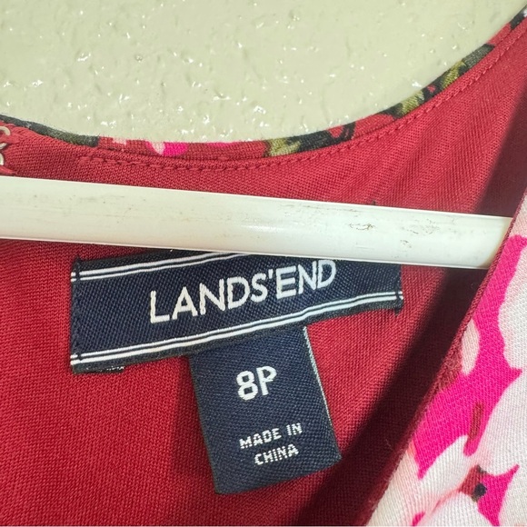 Lands End Sleeveless Ponte Sheath Dress in Rich Cardinal Multi Floral - Picture 5 of 9